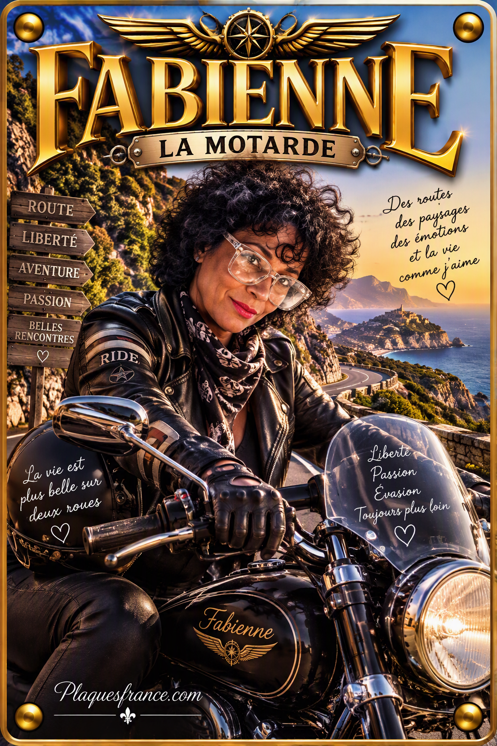 Plaque métal décorative, Fabienne La Motarde