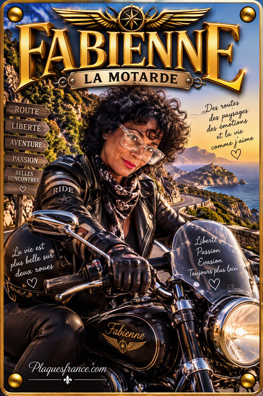 Plaque métal décorative, Fabienne La Motarde