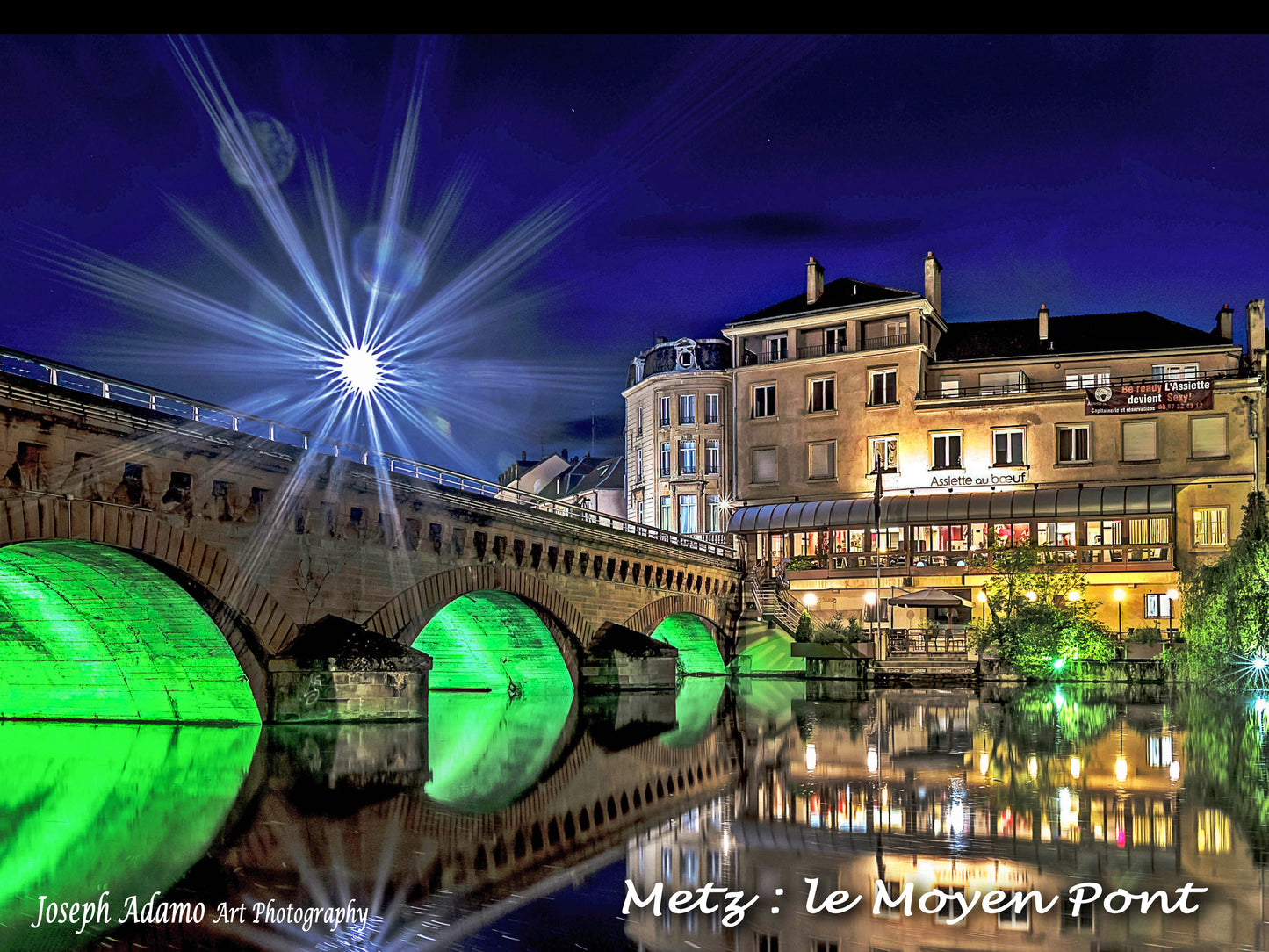 Plaque métal décorative 15 x 40 Le Moyen Pont vue du Quai Vautrin