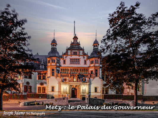 Plaque métal décorative 30 x40 cm Le Palais du Gouverneur Metz 57