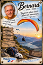 Plaque métal souvenir 14 x 20 cm , thème parapente