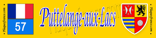 Plaque métal décorative 10x40 cm jaune Puttelange-aux-Lacs 57