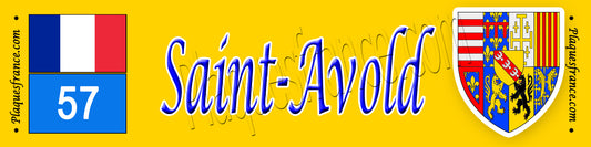 Plaque métal décorative 10x40 cm jaune Saint-Avold 57