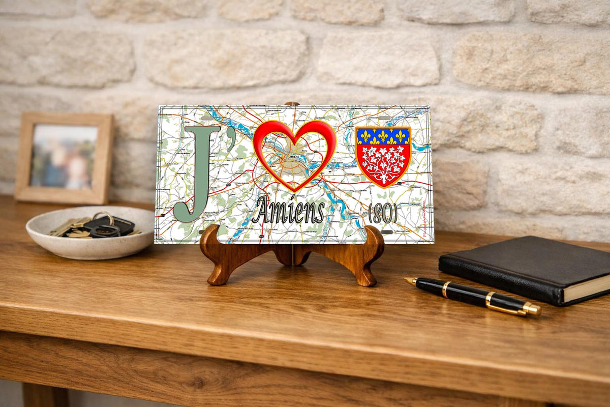 Plaque métal décorative 15X30 J' ❤️ Neuilly-le-Dien, Somme (80)