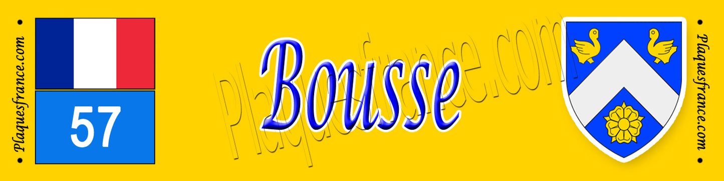 Plaque métal décorative 10x40 cm jaune Bousse 57