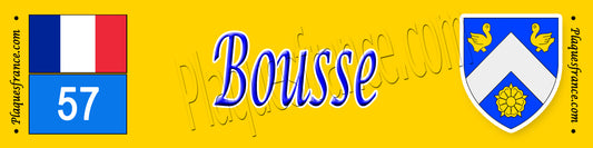 Plaque métal décorative 10x40 cm jaune Bousse 57