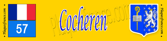 Plaque métal décorative 10x40 cm jaune Cocheren 57