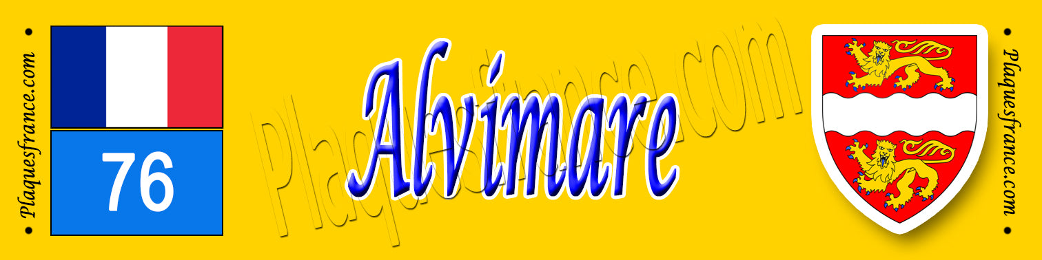 Alvimare, Seine Maritime (76) – Plaque héraldique 10x40 de collection