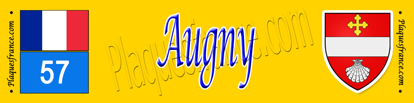 Plaque métal décorative 10 x 40 cm Augny, canton des Coteaux de Moselle 57