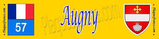 Plaque métal décorative 10 x 40 cm Augny, canton des Coteaux de Moselle 57