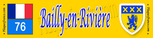 Bailly-en-Rivière (76) – Plaque héraldique 10x40 de collection