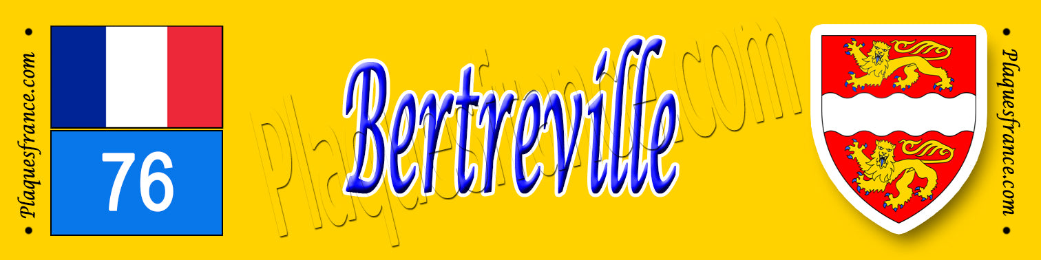 Bertreville, Seine Maritime (76) – Plaque héraldique 10x40 de collection