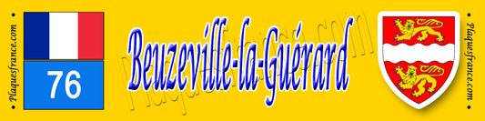 Beuzeville-la-Guérard, Seine Maritime (76) – Plaque héraldique 10x40 de collection