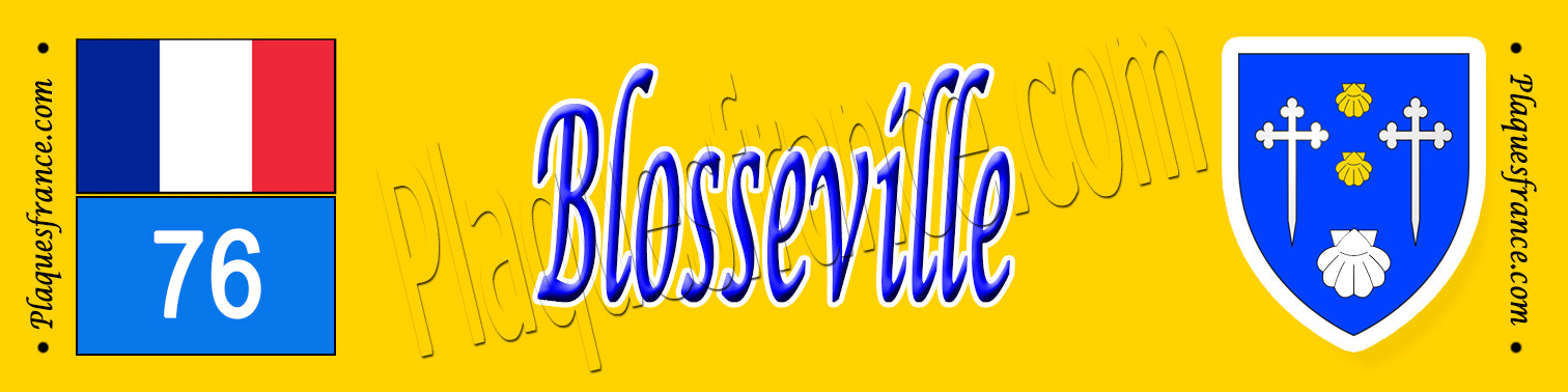 Blosseville, Seine Maritime (76) – Plaque héraldique 10x40 de collection
