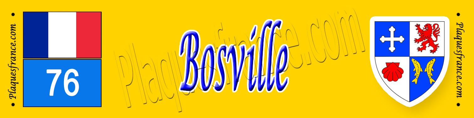 Bosville, Seine Maritime (76) – Plaque héraldique 10x40 de collection
