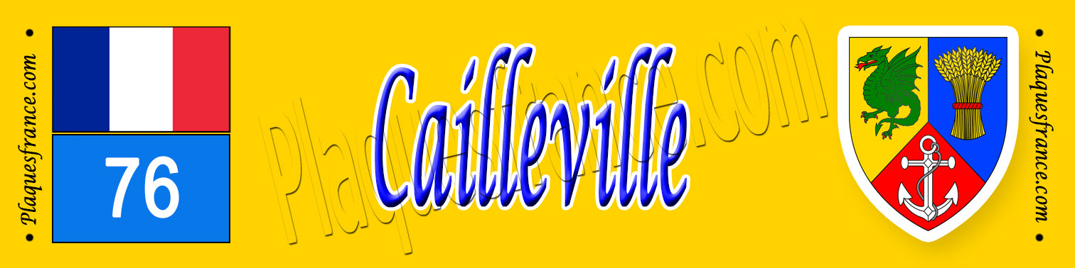 Cailleville, Seine Maritime (76) – Plaque héraldique 10x40 de collection