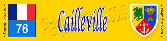 Cailleville, Seine Maritime (76) – Plaque héraldique 10x40 de collection