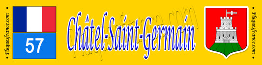 Plaque métal décorative 10 x 40 cm Saint-Châtel-Saint-Germain, canton Les Coteaux de Moselle 57