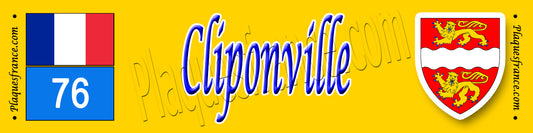 Cliponville, Seine Maritime (76) – Plaque héraldique 10x40 de collection