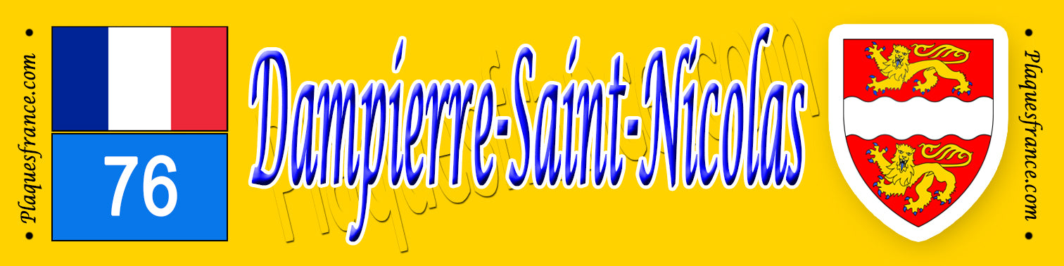 Dampierre-Saint-Nicolas (76) – Plaque héraldique 10x40 de collection