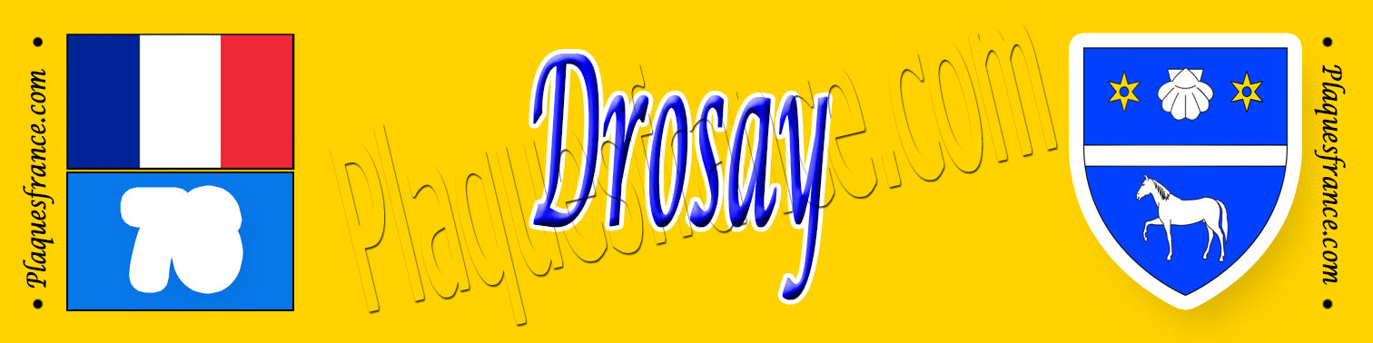 Drosay, Seine Maritime (76) – Plaque héraldique 10x40 de collection