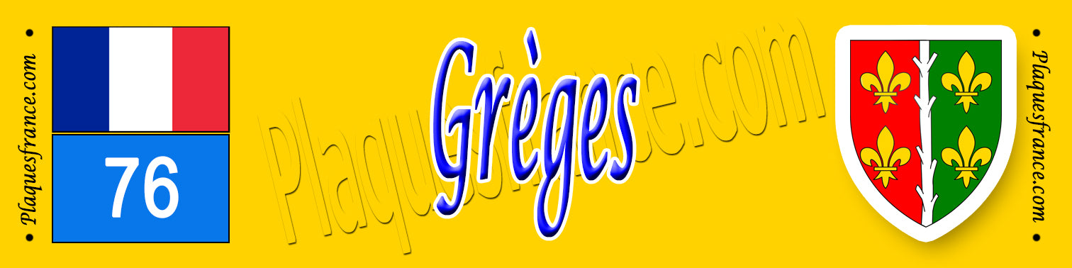Grèges (76) – Plaque héraldique 10x40 de collection