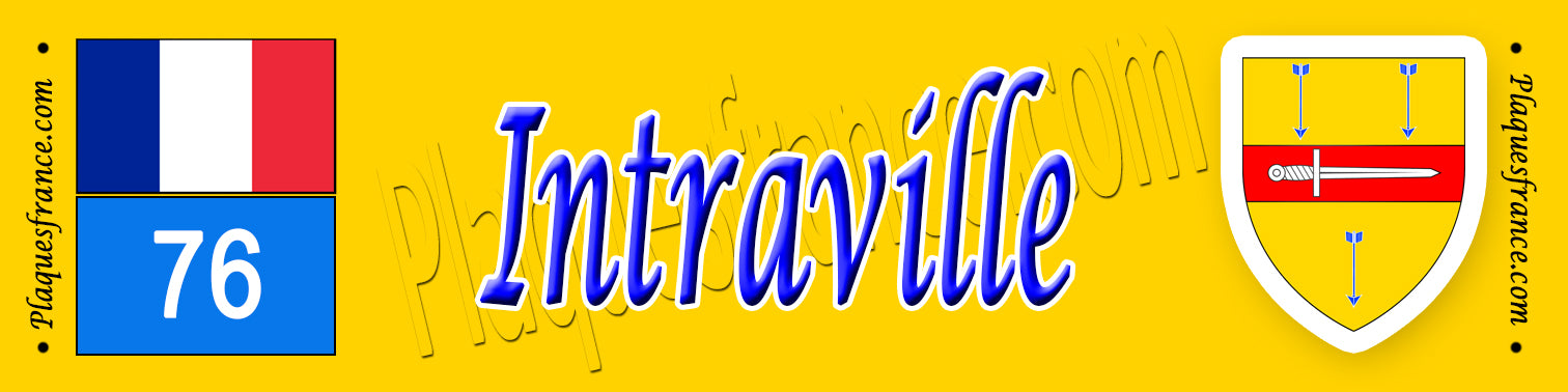 Intraville (76) – Plaque héraldique de collection