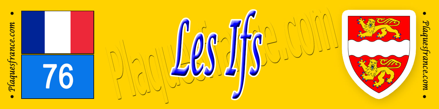 Les Ifs (76) – Plaque héraldique 10x40 de collection