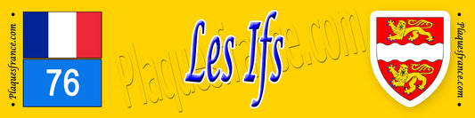 Les Ifs (76) – Plaque héraldique 10x40 de collection