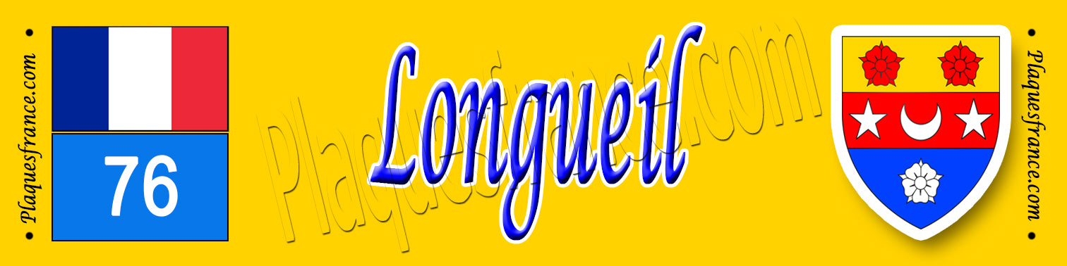 Longueil (76) – Plaque héraldique 10x40 de collection
