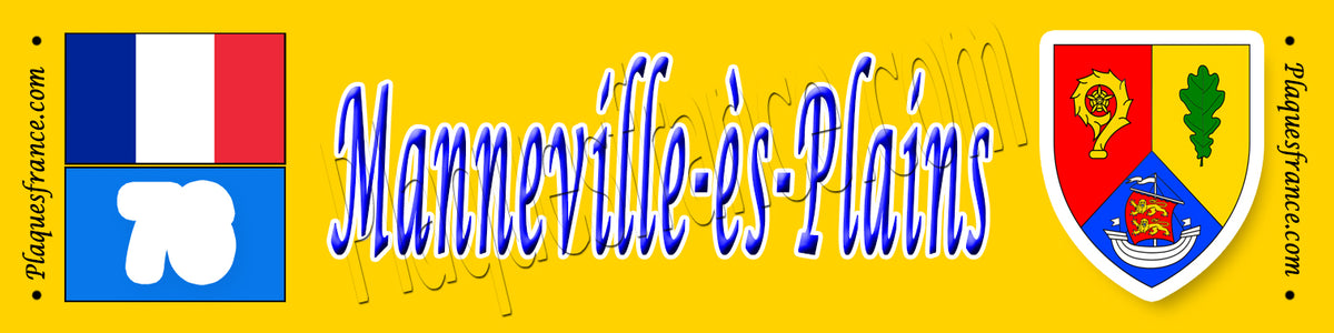 Manneville-ès-Plains, Seine Maritime (76) – Plaque héraldique 10x40 de collection