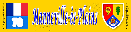 Manneville-ès-Plains, Seine Maritime (76) – Plaque héraldique 10x40 de collection