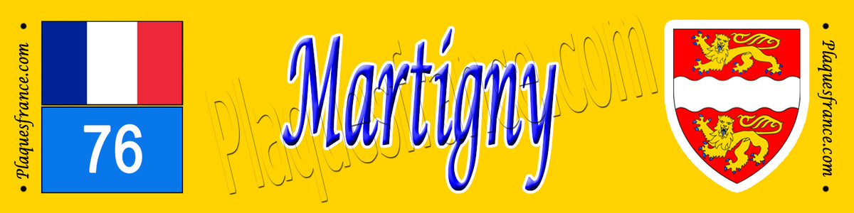 Martigny (76) – Plaque héraldique 10x40 de collection
