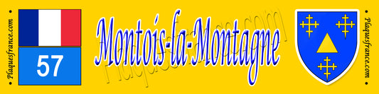 Plaque métal décorative 10 x 40 cm Montois-la-Montagne, 57