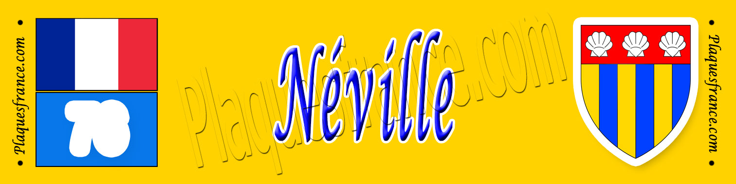 Néville, Seine Maritime (76) – Plaque héraldique 10x40 de collection