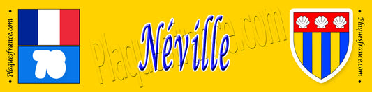 Néville, Seine Maritime (76) – Plaque héraldique 10x40 de collection