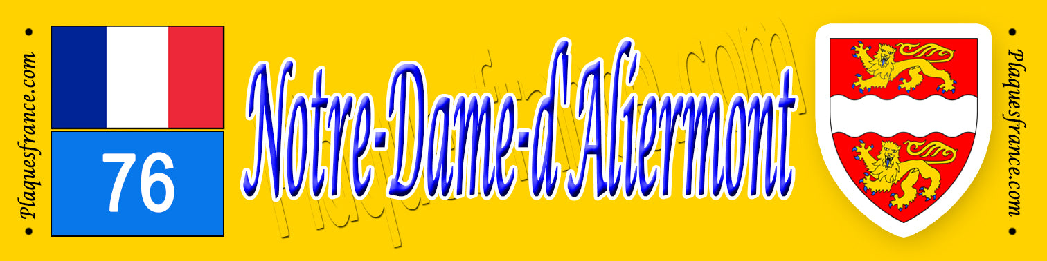 Notre-Dame-d'Aliermont (76) – Plaque héraldique 10x40 de collection