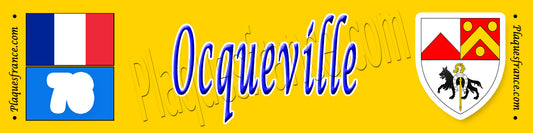 Ocqueville, Seine Maritime (76) – Plaque héraldique 10x40 de collection
