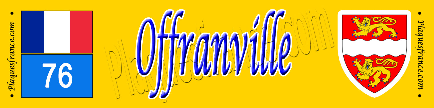 Offranville (76) – Plaque héraldique 10x40 de collection