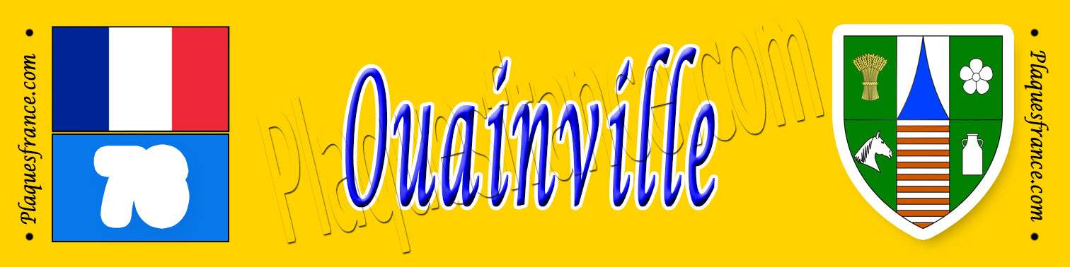 Ouainville, Seine Maritime (76) – Plaque héraldique 10x40 de collection