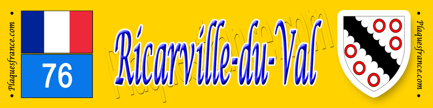 Ricarville-du-Val (76) – Plaque héraldique 10x40 de collection