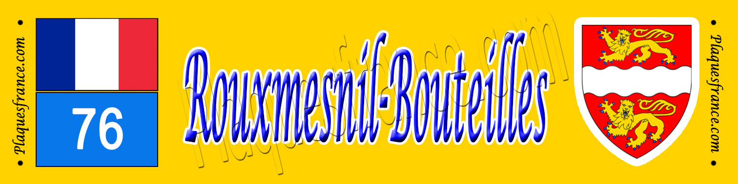 Rouxmesnil-Bouteilles (76) – Plaque héraldique 10x40 de collection