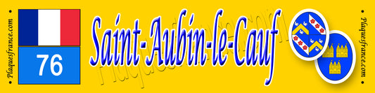Saint-Aubin-le-Cauf (76) – Plaque héraldique 10x40 de collection