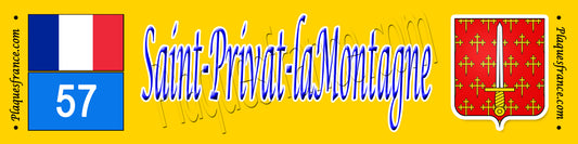 Plaque métal décorative 10 x 40 cm Saint-Privat-la-Montagne (57)