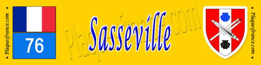 Sasseville, Seine Maritime (76) – Plaque héraldique 10x40 de collection