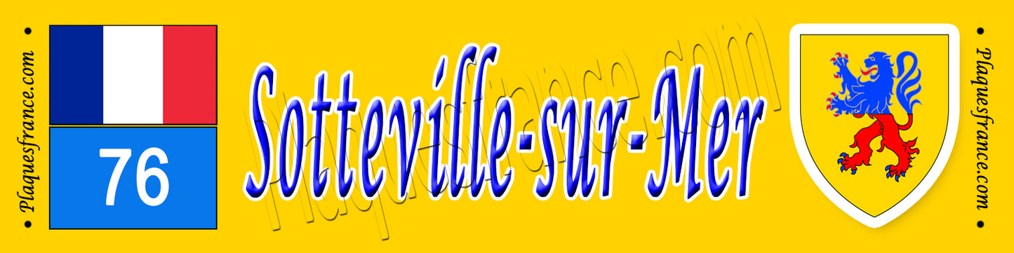 Sotteville-sur-Mer, Seine Maritime (76) – Plaque héraldique 10x40 de collection