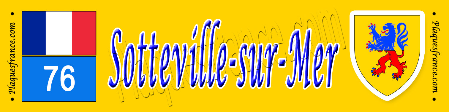 Sotteville-sur-Mer, Seine Maritime (76) – Plaque héraldique 10x40 de collection