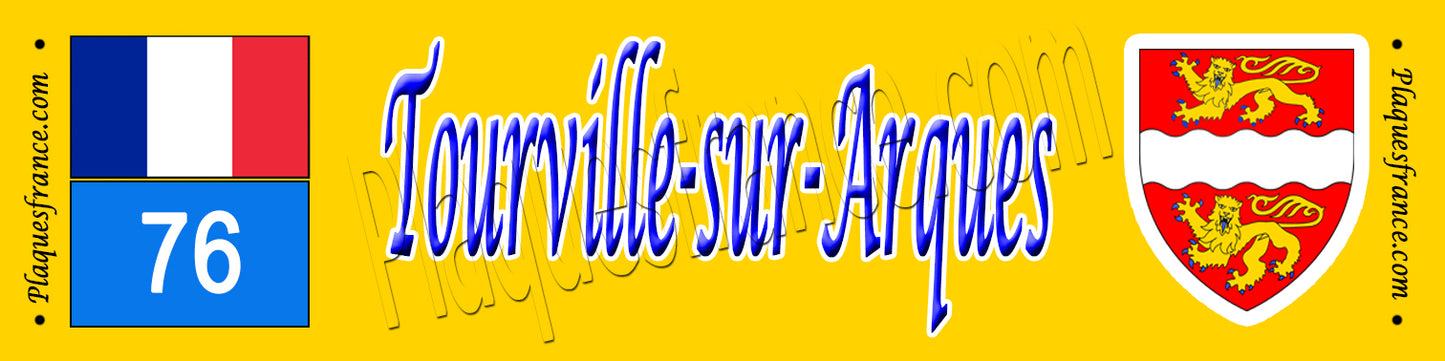 Tourville-sur-Arques (76) – Plaque héraldique 10x40 de collection