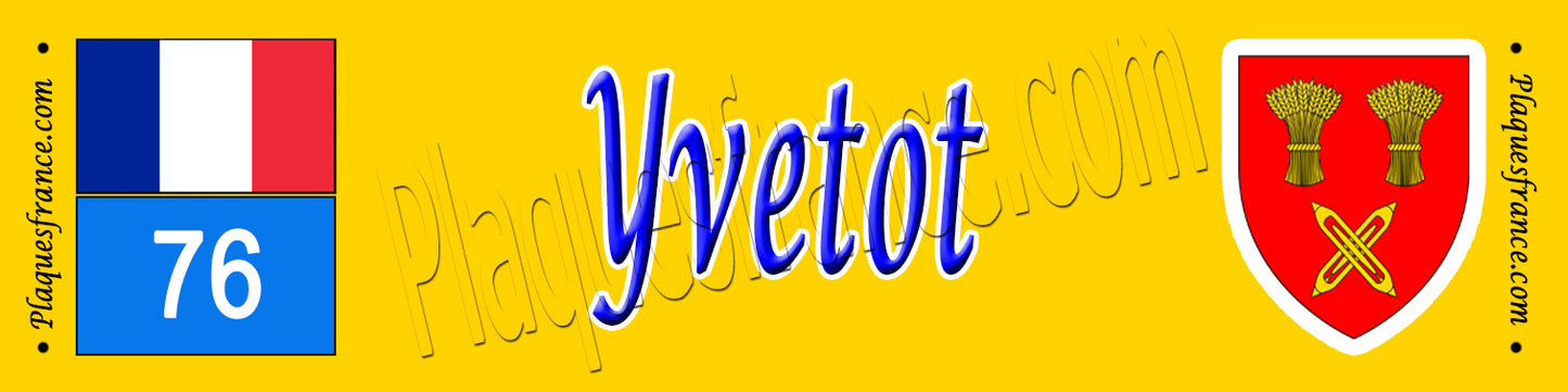 Yvetot, Seine Maritime (76) – Plaque héraldique 10x40 de collection