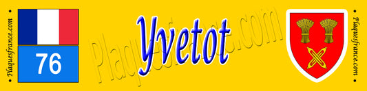 Yvetot, Seine Maritime (76) – Plaque héraldique 10x40 de collection